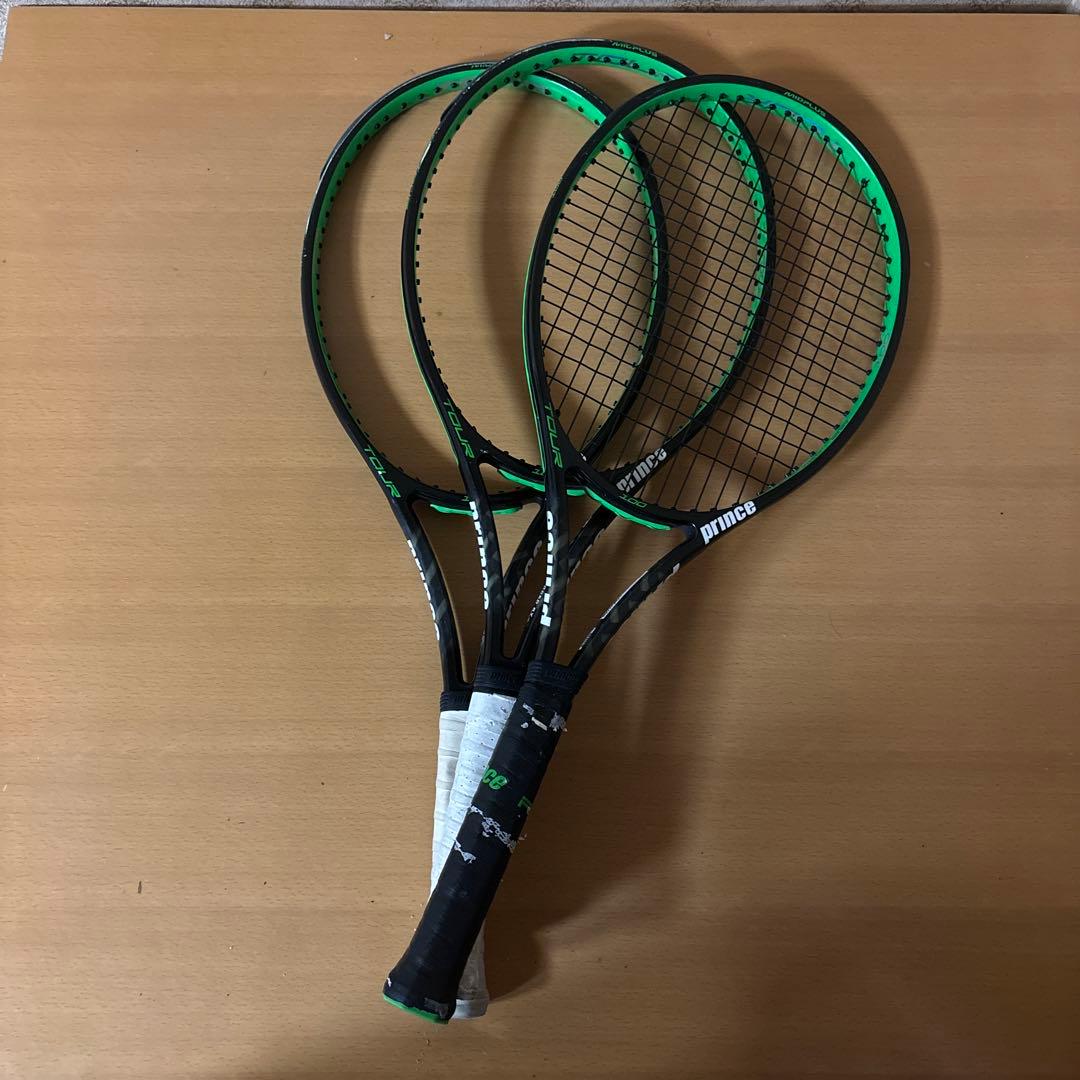 【中古】prince TOUR 100 Textreme テニスラケット　3本