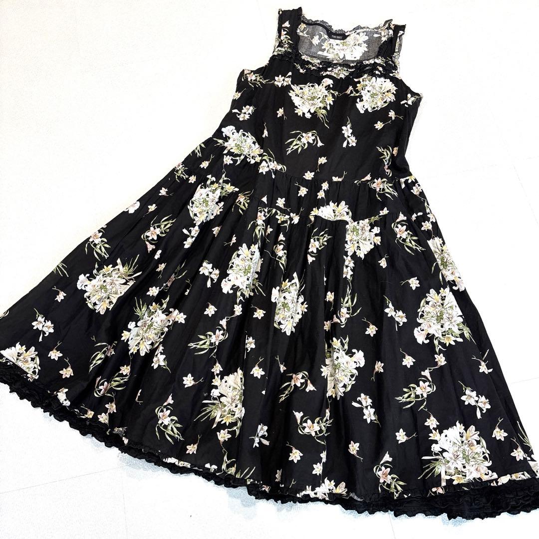 【極美品/21年モデル】ピンクハウス　ロングワンピース　リリー　フリル　リボン