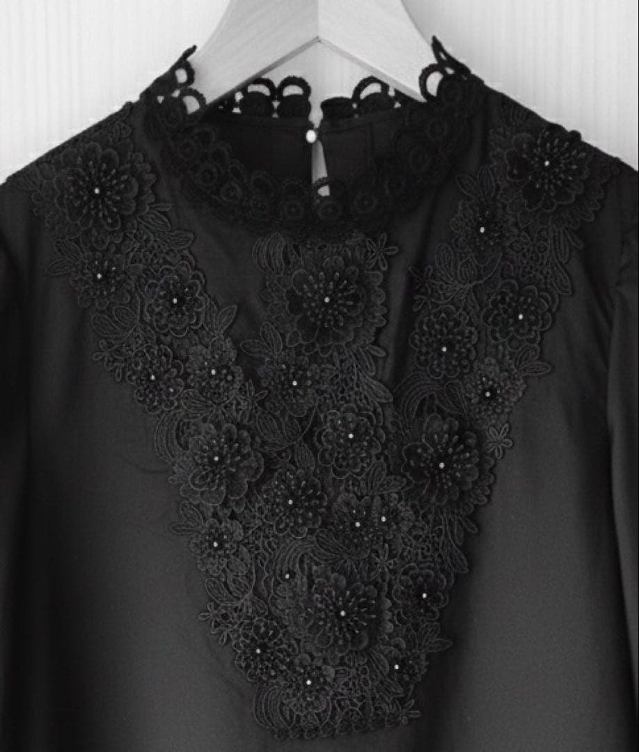 【LOULOU WILLOUGHBY】レーストリムブラウス 美品