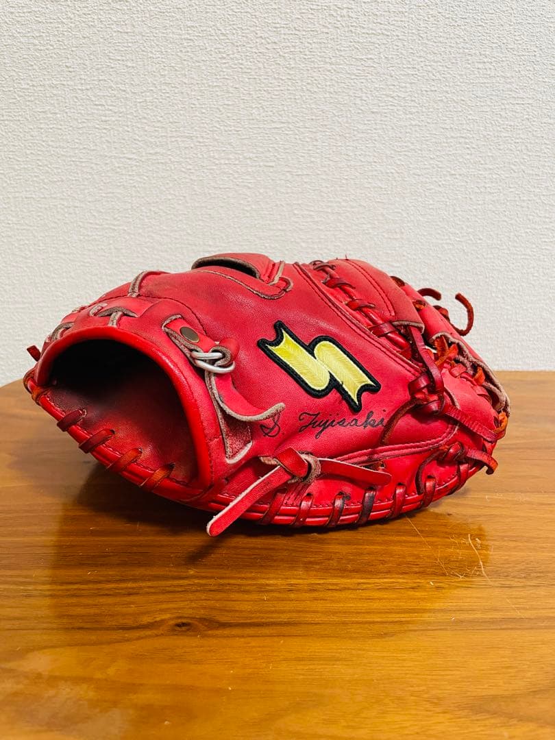 美品✨SSK キャッチャーミット 軟式 右投げ 赤 即戦力 レッド エスエスケー