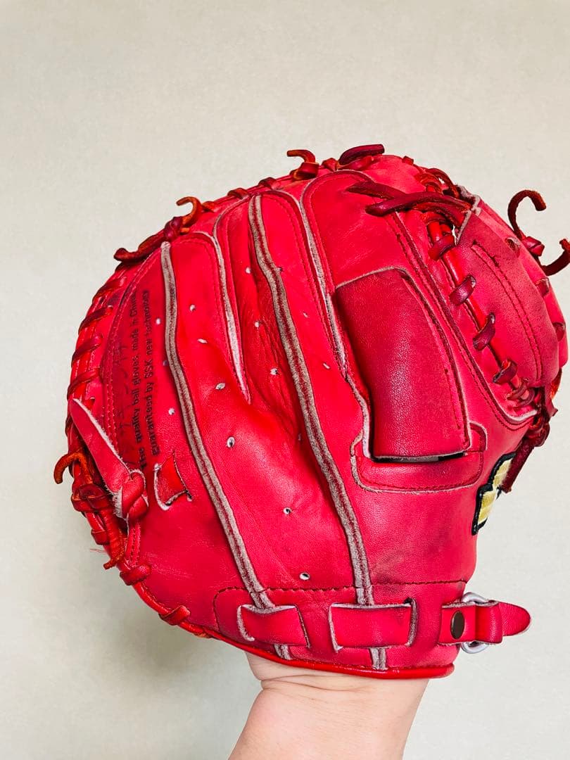 美品✨SSK キャッチャーミット 軟式 右投げ 赤 即戦力 レッド エスエスケー