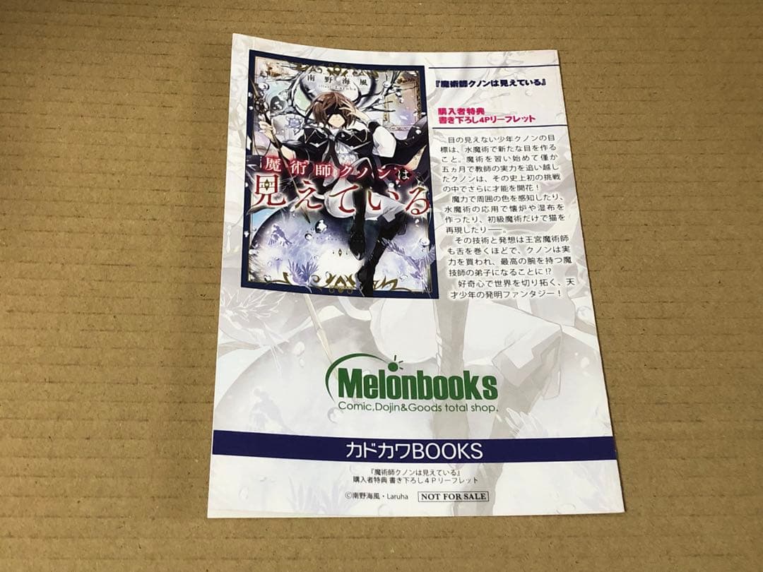 魔術師クノンは見えている　1巻　SSリーフレット