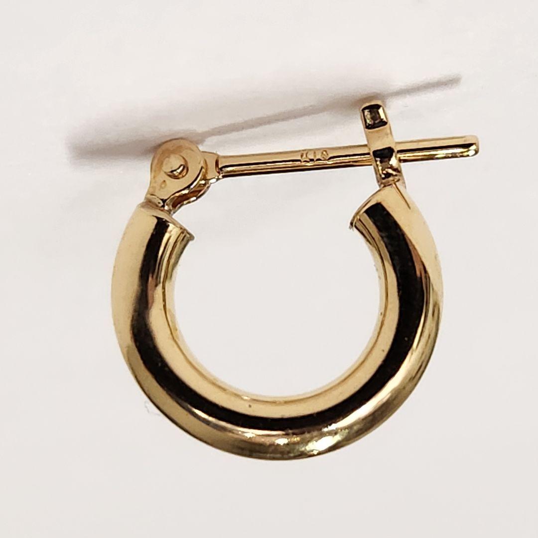 新品　K18シンプルフープピアス(リングピアス)　サイズ2mm×10mm　片耳分