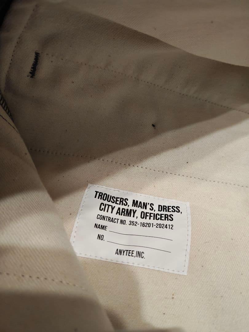 パンツ anytee Officer Pants Flannel Stripe M