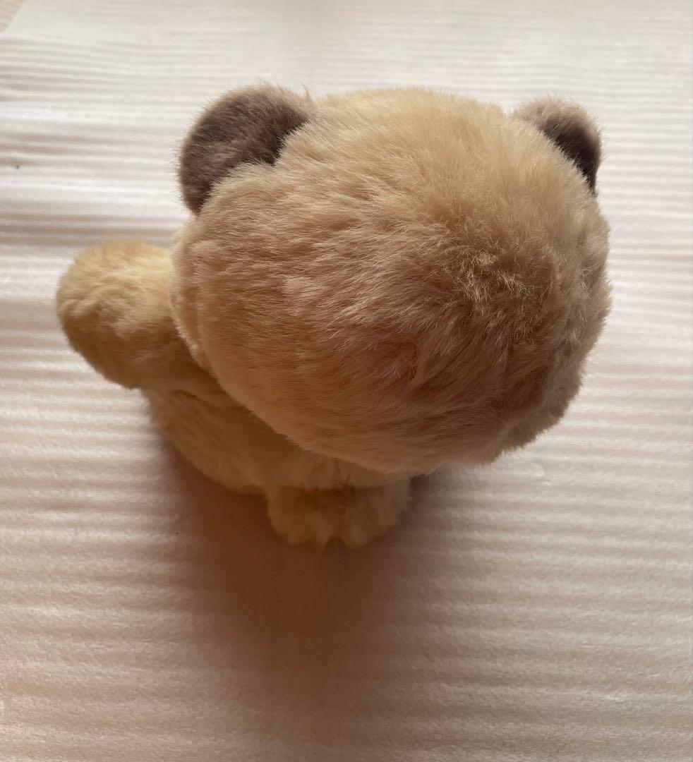 希少★昭和ベージュのリボン付きクマのぬいぐるみ