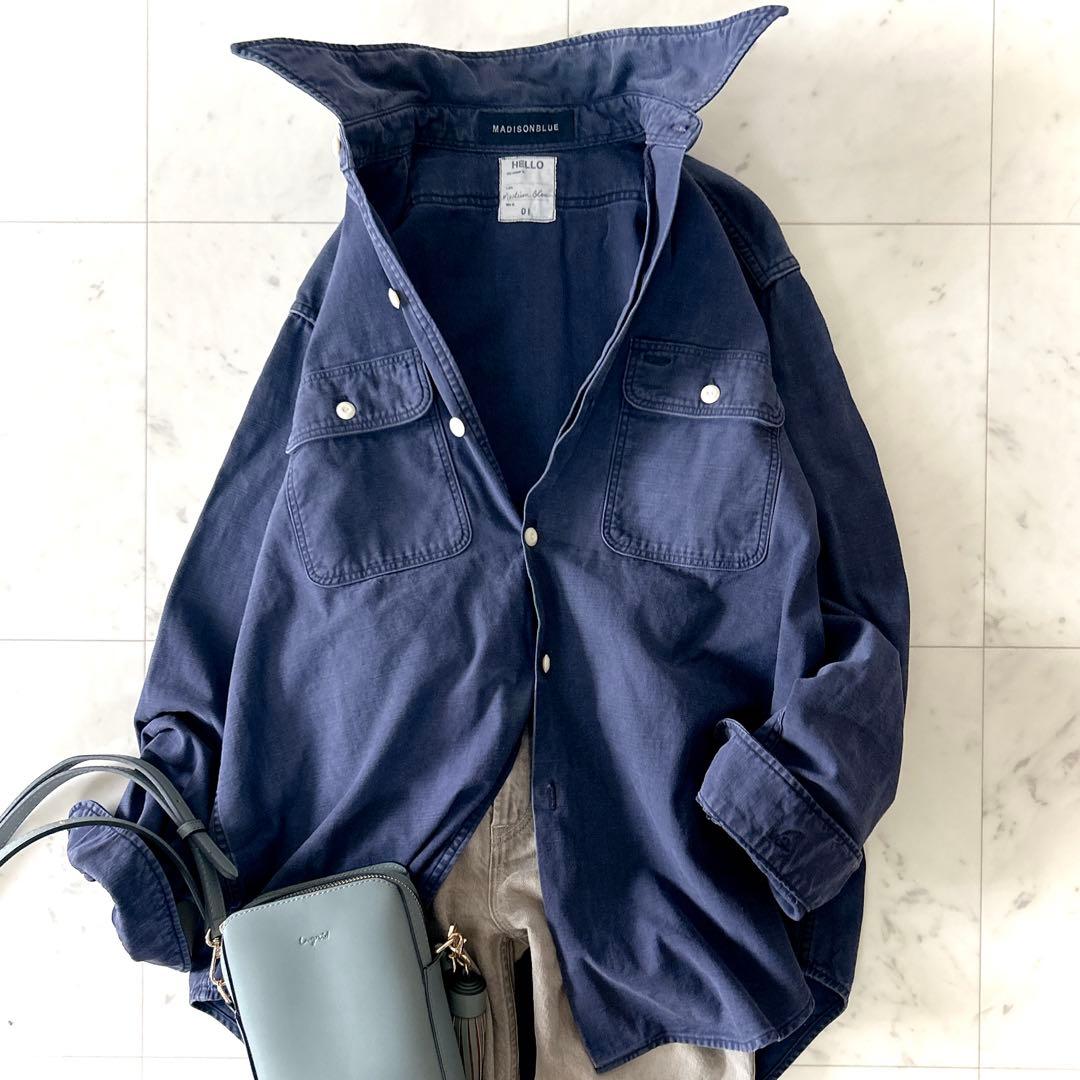 人気 マディソンブルー ハンプトンシャツ ブルー オーバーサイズ 01 日本製