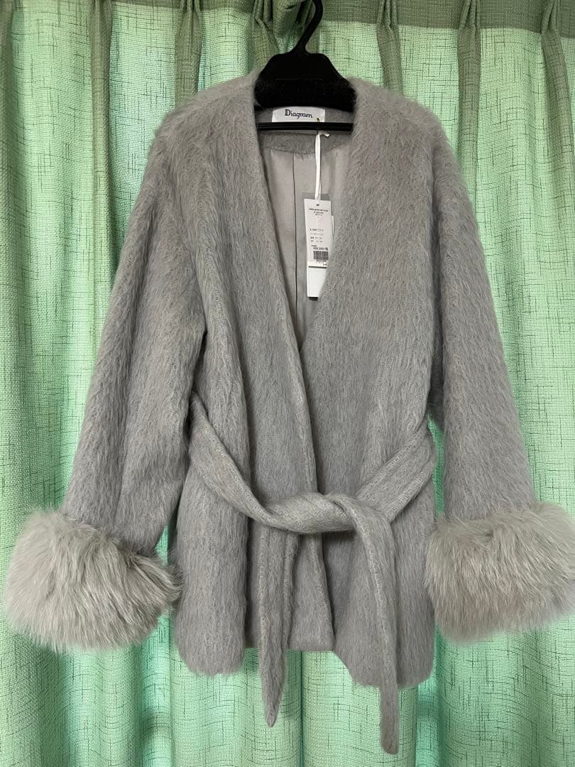 グレースコンチネンタル☆ダイアグラム ファー付きシャギージャケット
