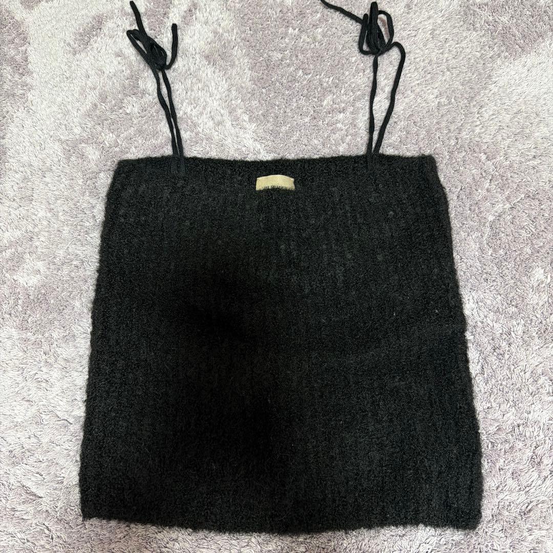 THE SHISHIKU ブラックリブ編みキャミソール