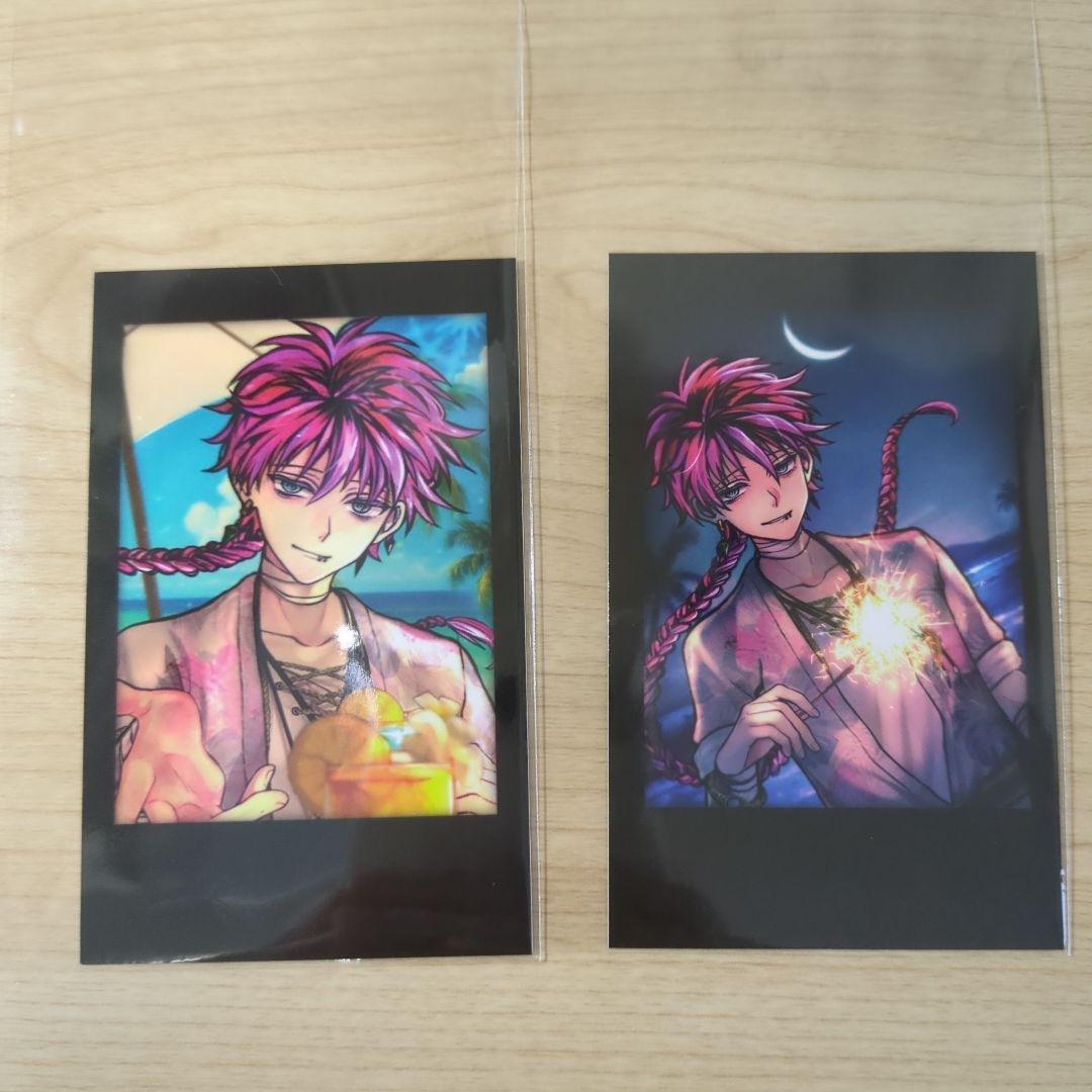 夏の思い出チェキ風カード　ラト　あくねこ　悪魔執事と黒い猫