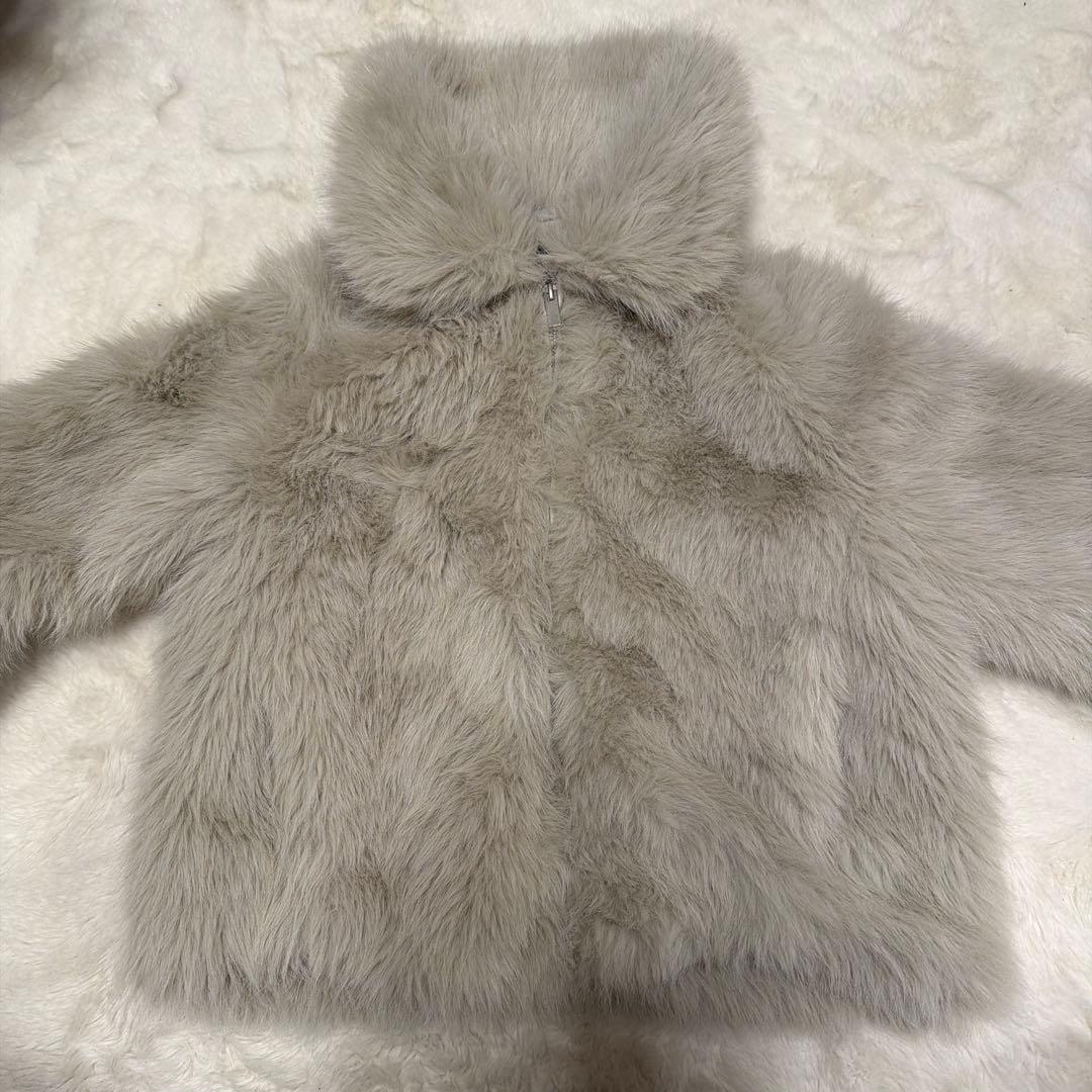 今期ZaraフェイクファーコートSサイズ ライトグレージュ