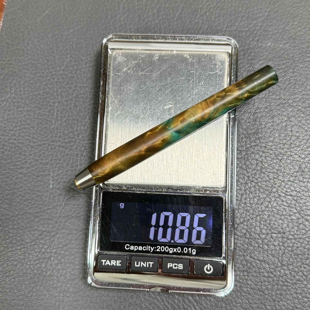 126栃サバ杢スタビ　PG-5用カスタム木軸　低重心テーパータイプ　ステンレス