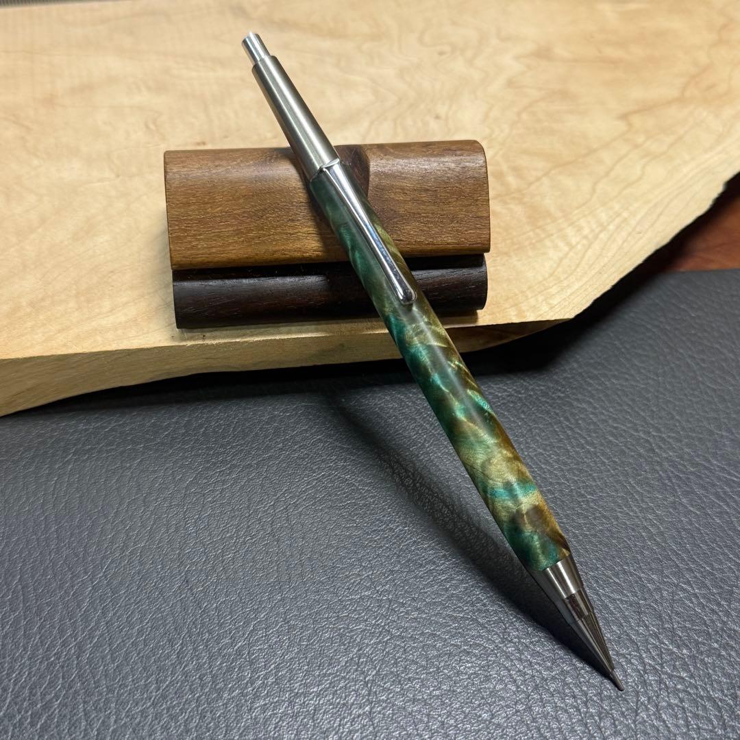 126栃サバ杢スタビ　PG-5用カスタム木軸　低重心テーパータイプ　ステンレス