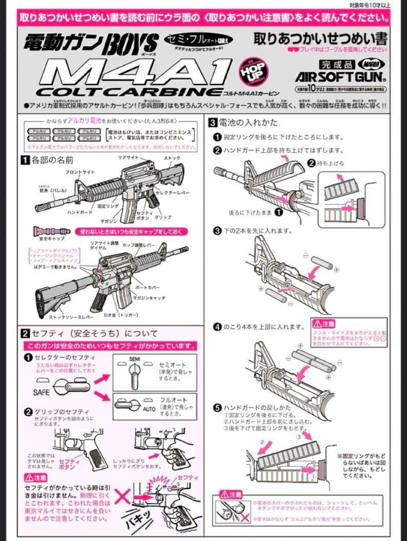 美品　東京マルイ カスタム品　コルト　M4A1 カービン　ボーイズ　金属ピニオン