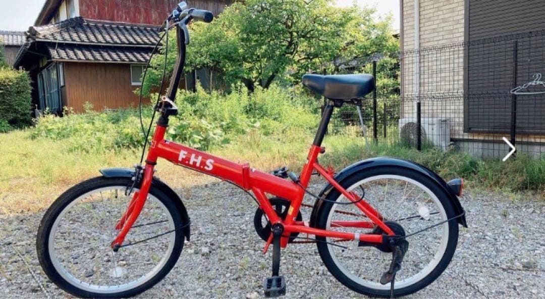折りたたみ自転車　送料無料　美品　赤色