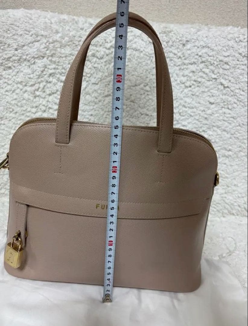 【美品】フルラ　新型パイパー　ハンドバッグ　ショルダーバッグ　ベージュピンク