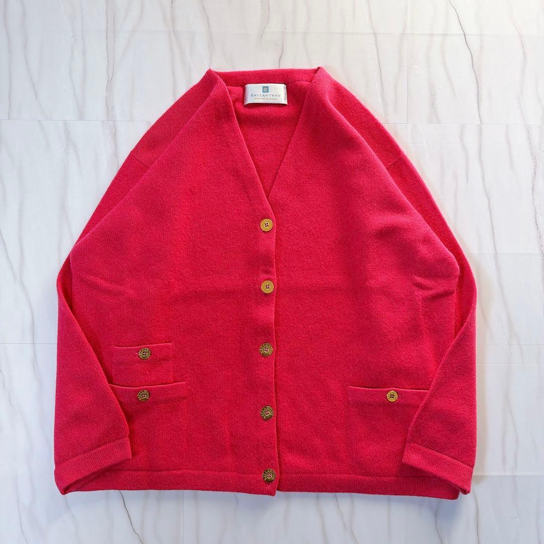 《美品》BALLANTYNE カーディガン ピュアカシミヤ ピンク 42