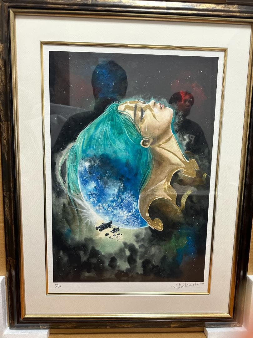 【直筆サイン入り】美樹本晴彦 マクロスII 版画 額装済 4/375 額装済み