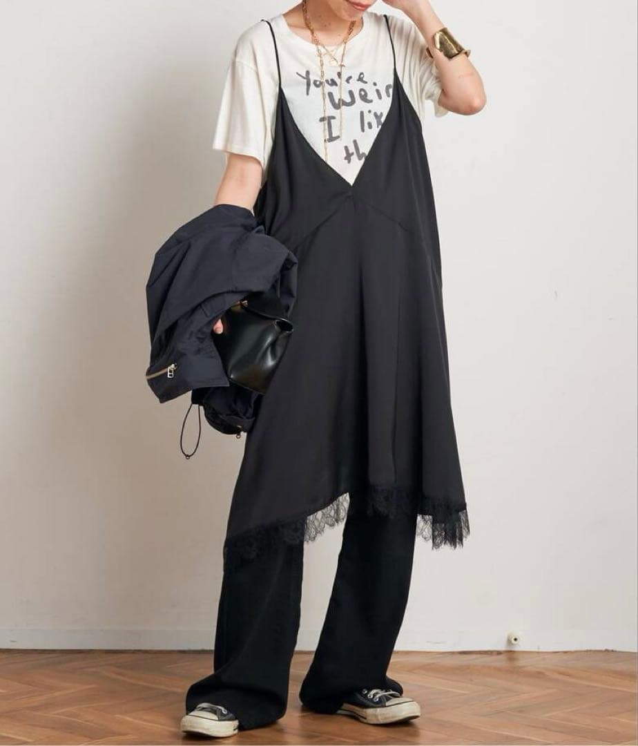 新品★AP STUDIO NEWレースドッキングワンピース