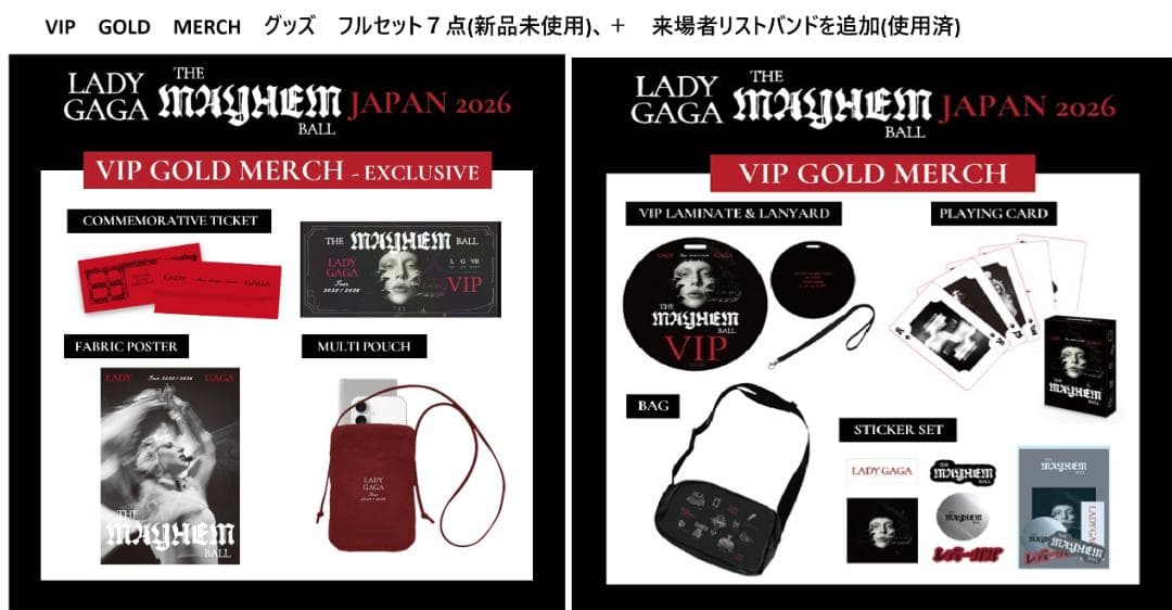 新品Lady Gaga VIP Gold Merch セット 2026レディガガ