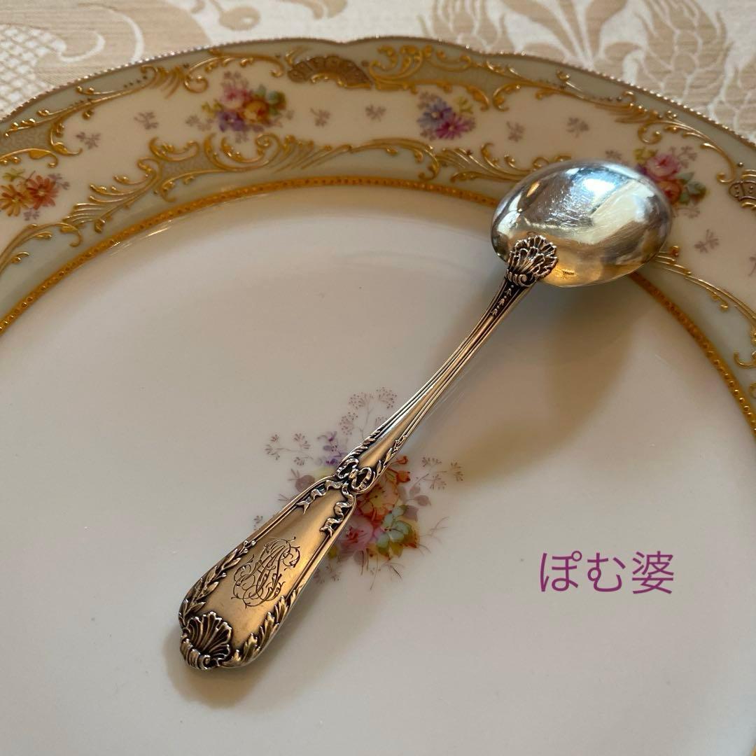 【フランス／ピュイフォルカ】純銀／アイスクリームスプーン「ポンパドール」