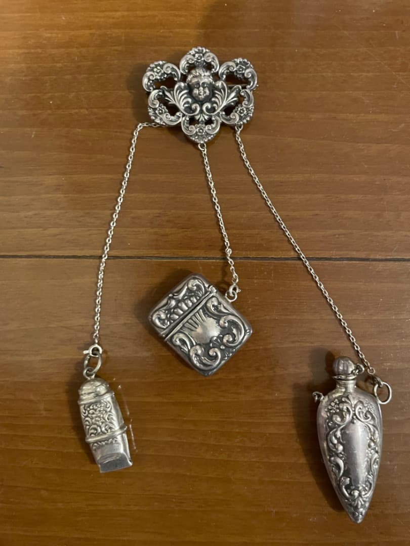 ヴィクトリアン　925 スターリングシルバー　ピン　ブローチ　ヴィンテージ