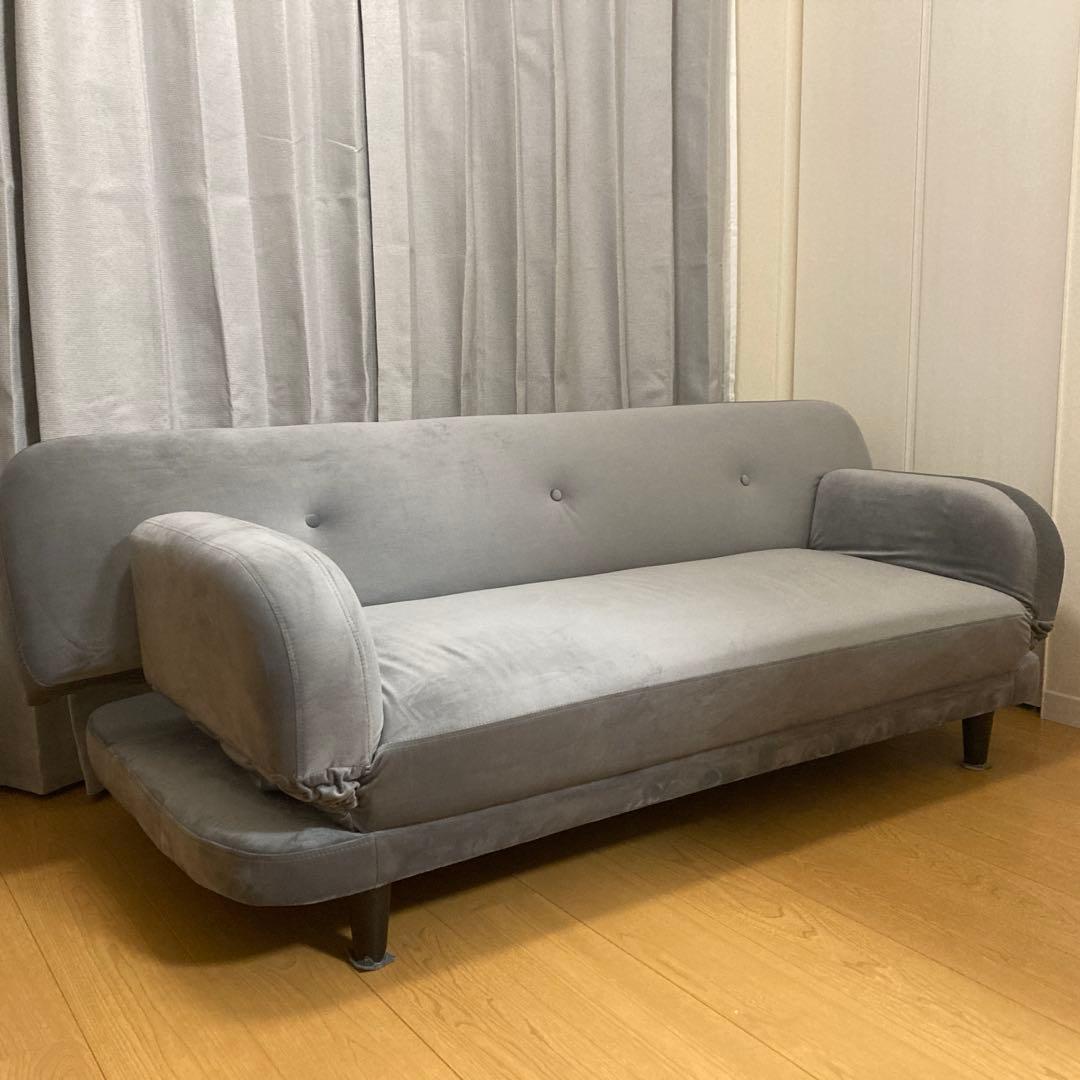 ニトリ 肘/背もたれ可動 ソファベッド 布張りタイプ