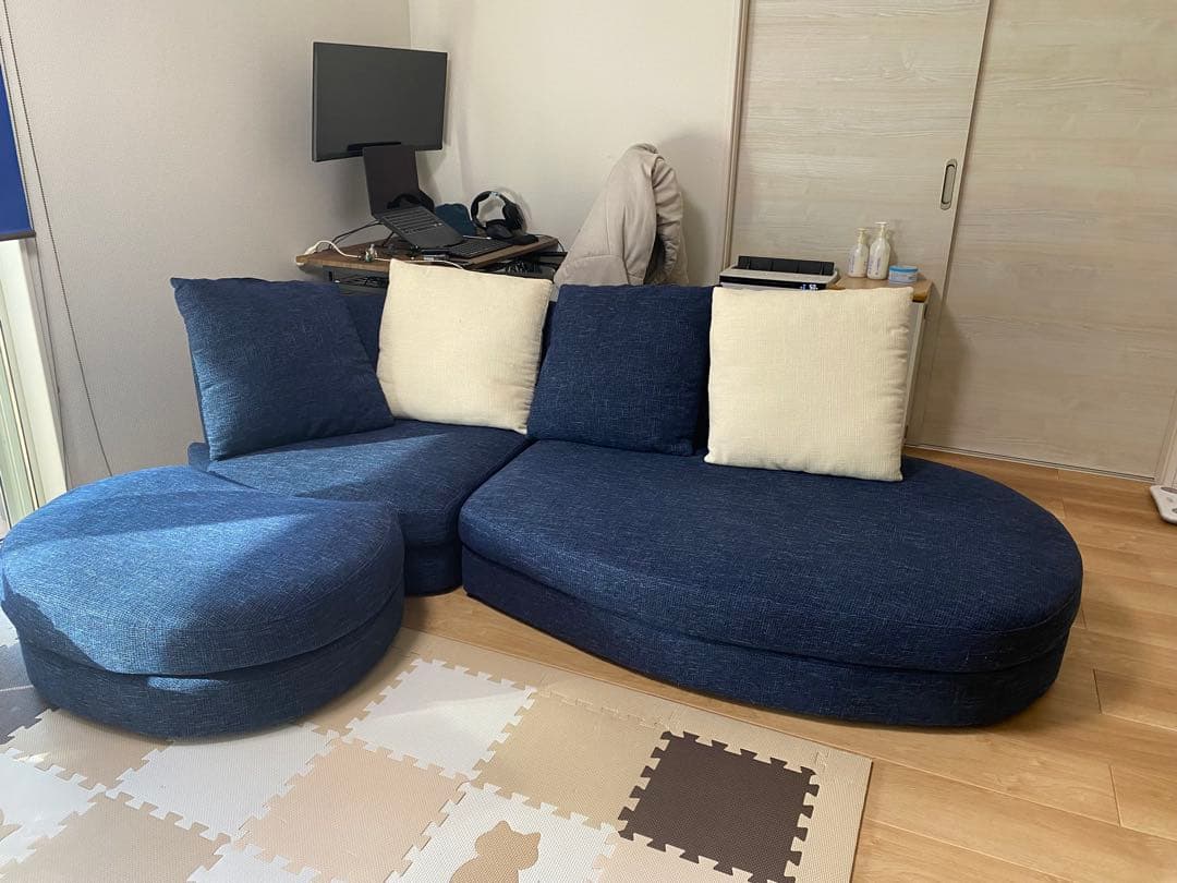 【セット販売】おしゃれカウチソファ　幅2300 ④【合計51000円】