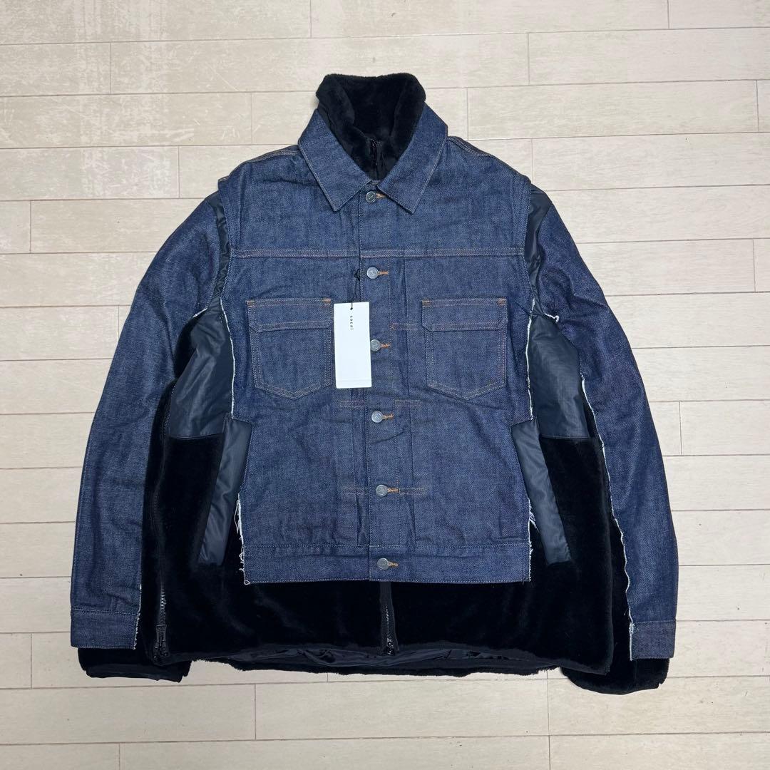 sacai × APC faux shearing コラボデニムジャケット