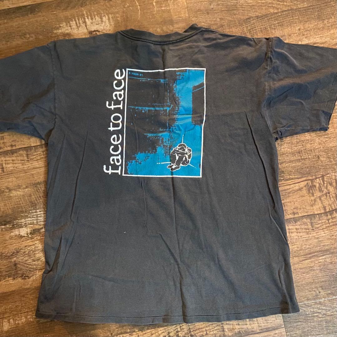 face to face / バックプリント Tシャツ ブラック