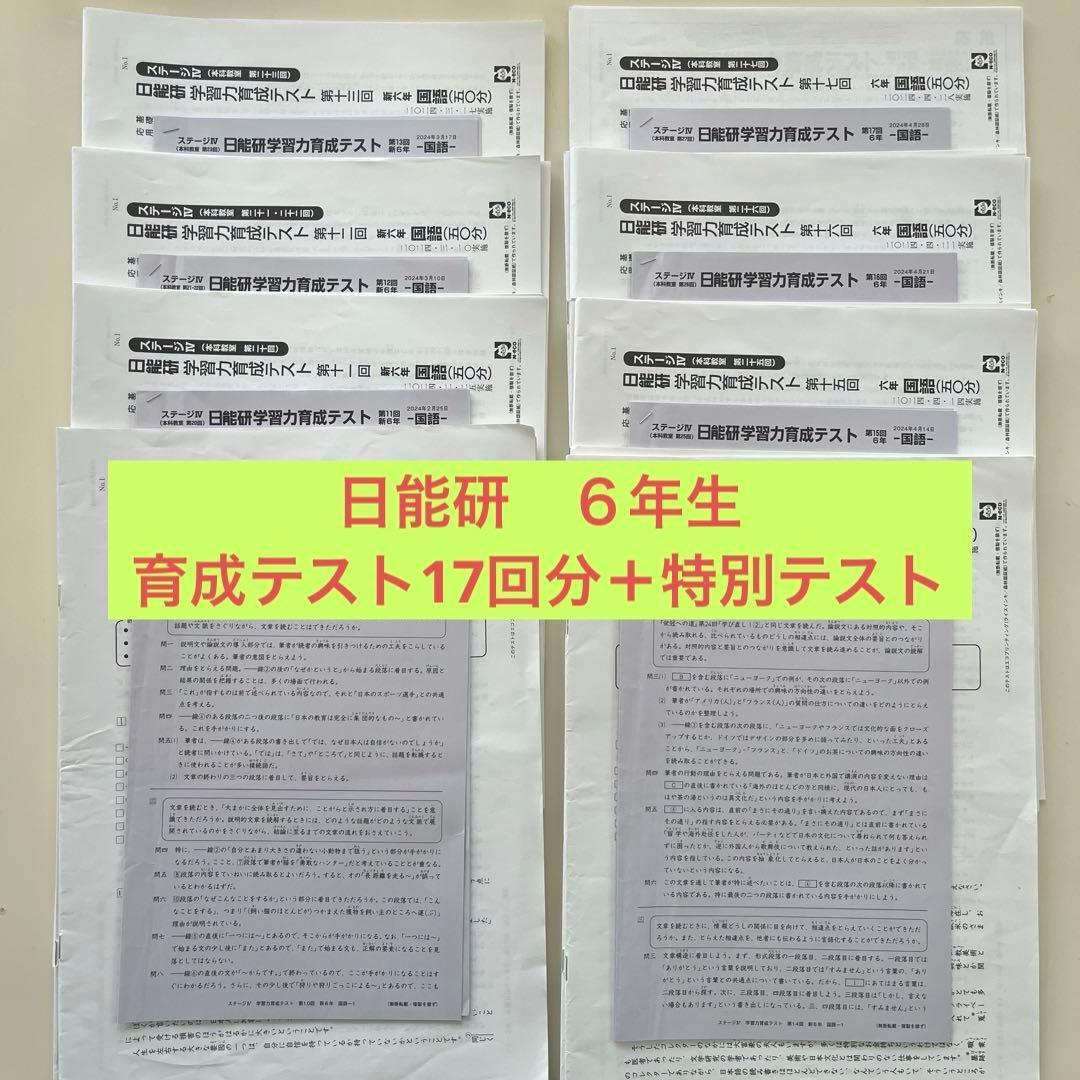 日能研 6年生 2024年 学習力育成テスト