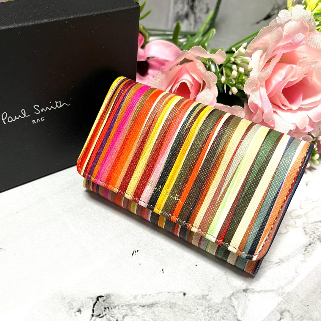 【未使用品】ポールスミス 名刺入れ クロスオーバー マルチカラー カードケース