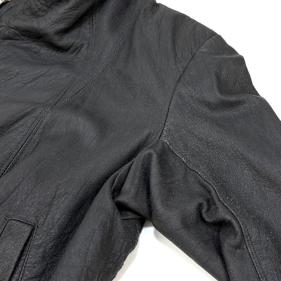 Rick Owens ラムレザー ハイネック ライダースジャケット 40 グレー
