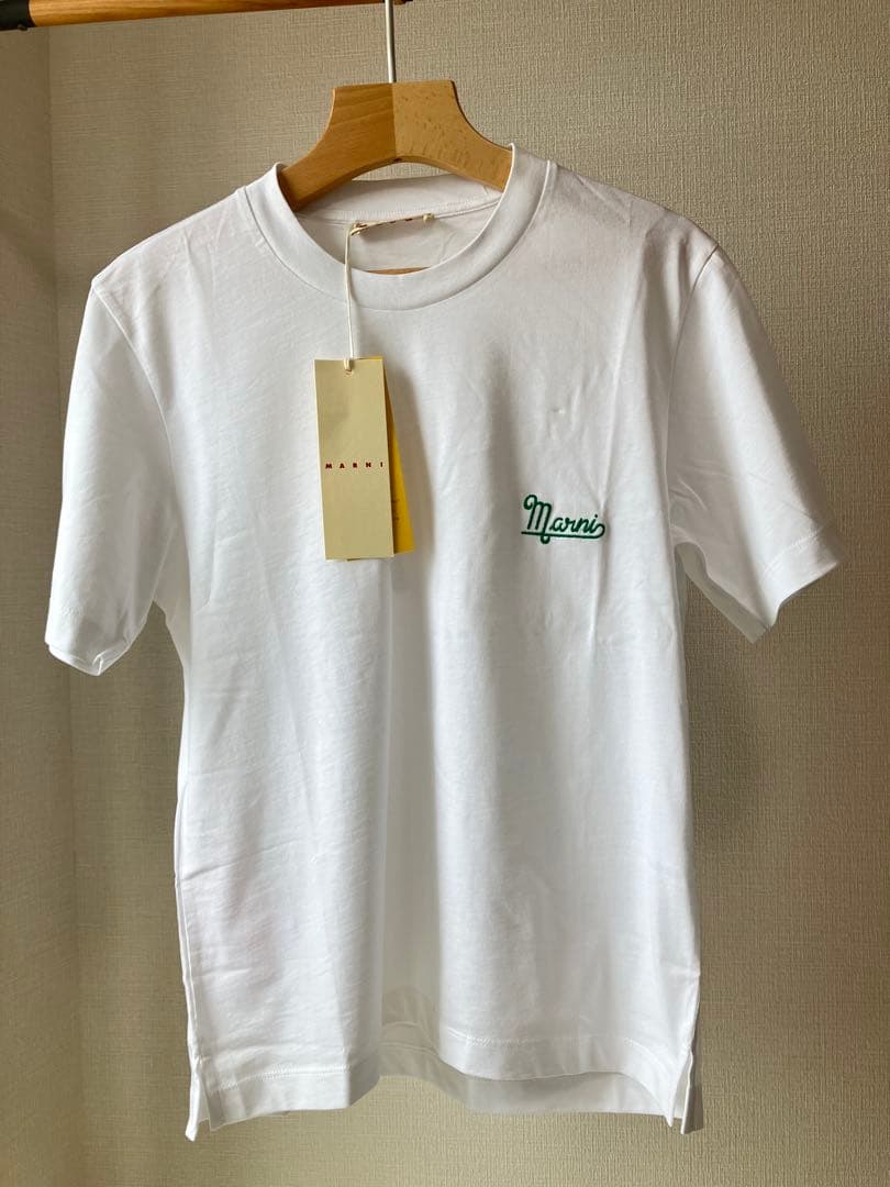 MARNI マルニ ロゴ刺繍カットソー Tシャツ ホワイト 新品未使用