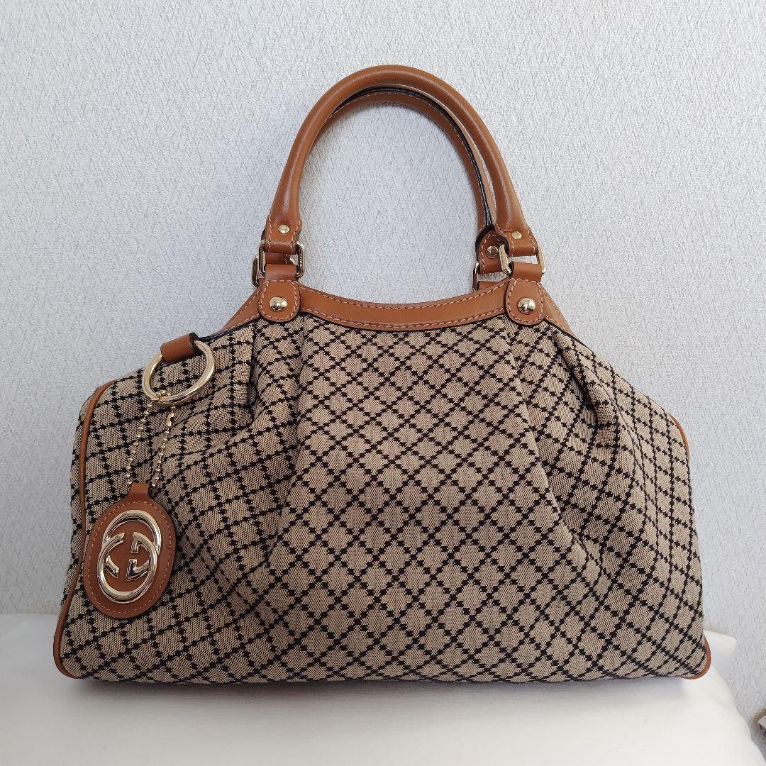 【本日2/8限定値下げ】GUCCI ダイヤモンドパターン ハンドバッグ