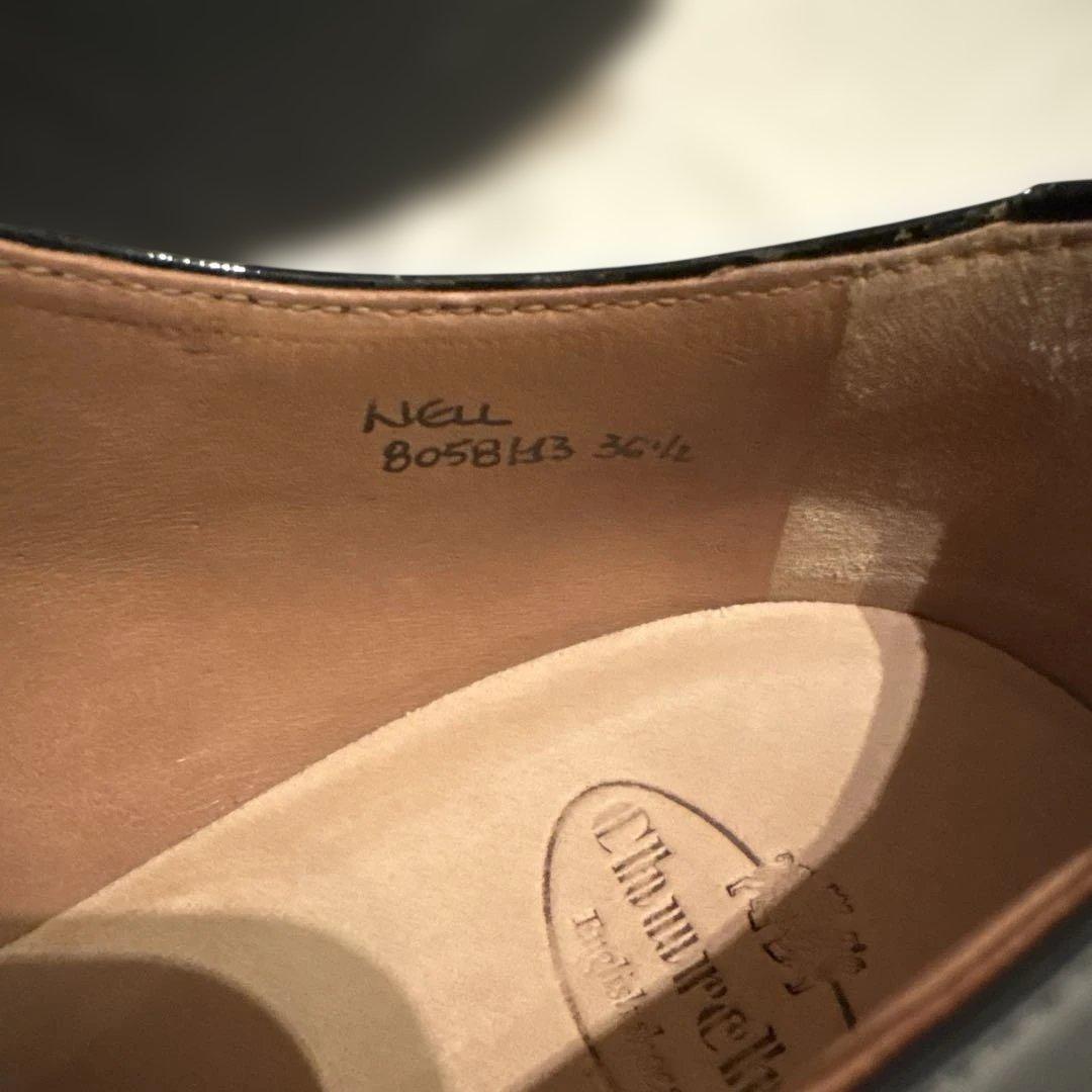 Church’s 黒エナメルドレスシューズ レースアップ