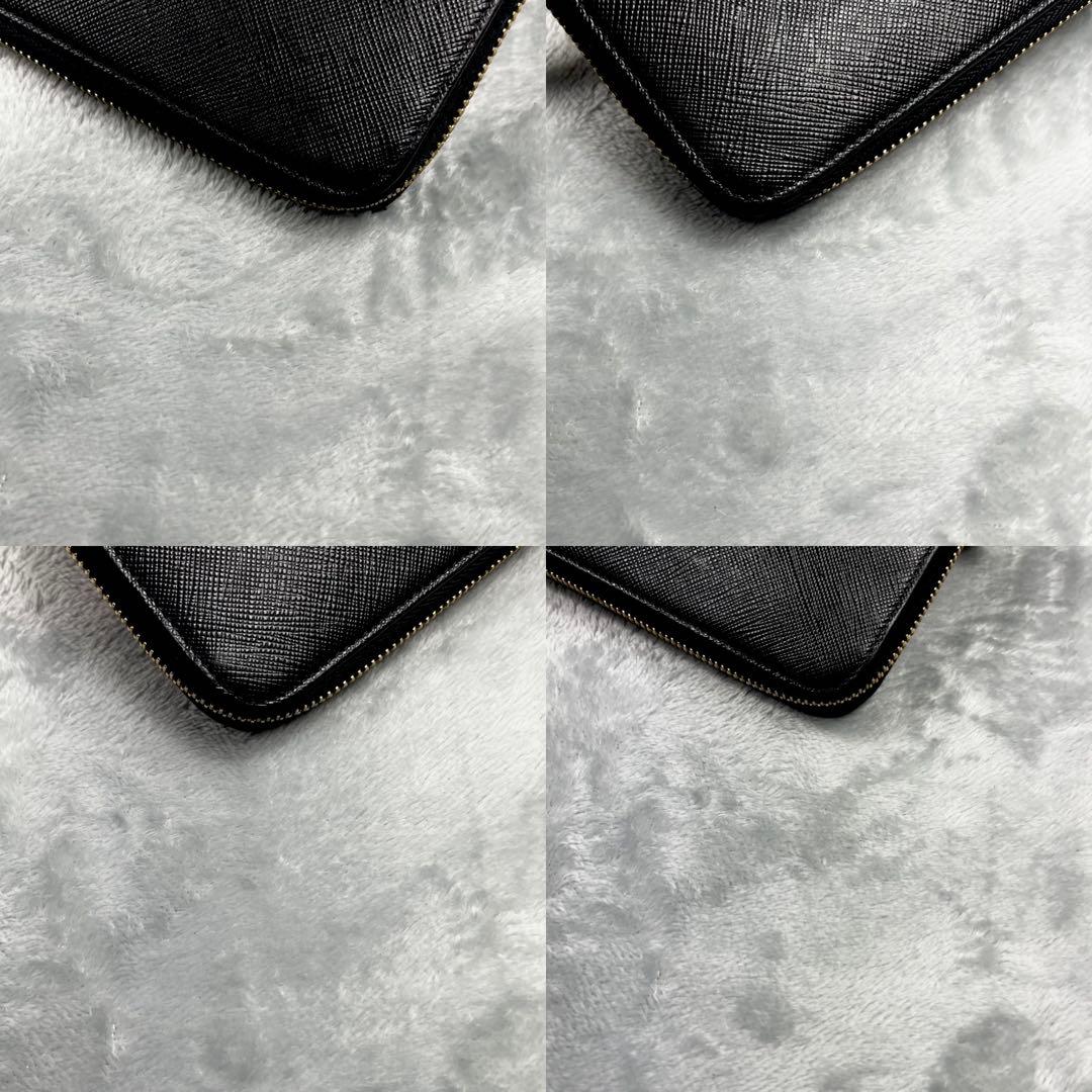 Prada プラダ ラウンドファスナー 長財布 ブラック 黒 三角ロゴ