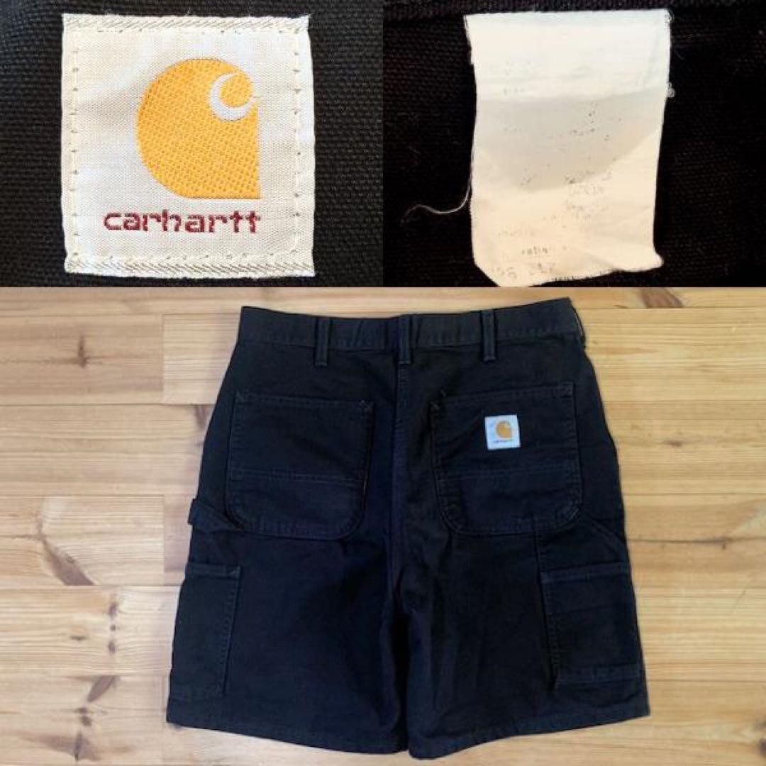 90s USA製 カーハート ショートパンツ ブラック ヴィンテージ 黒 美品