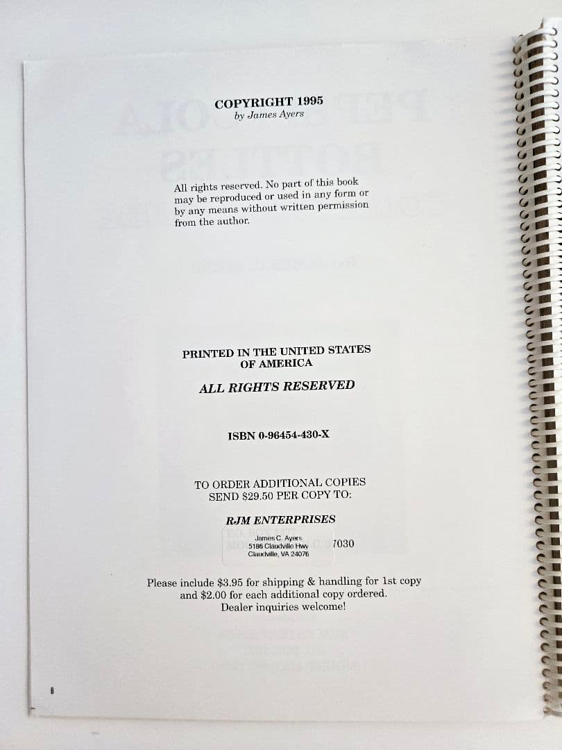 洋書 PEPSI COLA BOTTLES COLLECTORS GUIDE