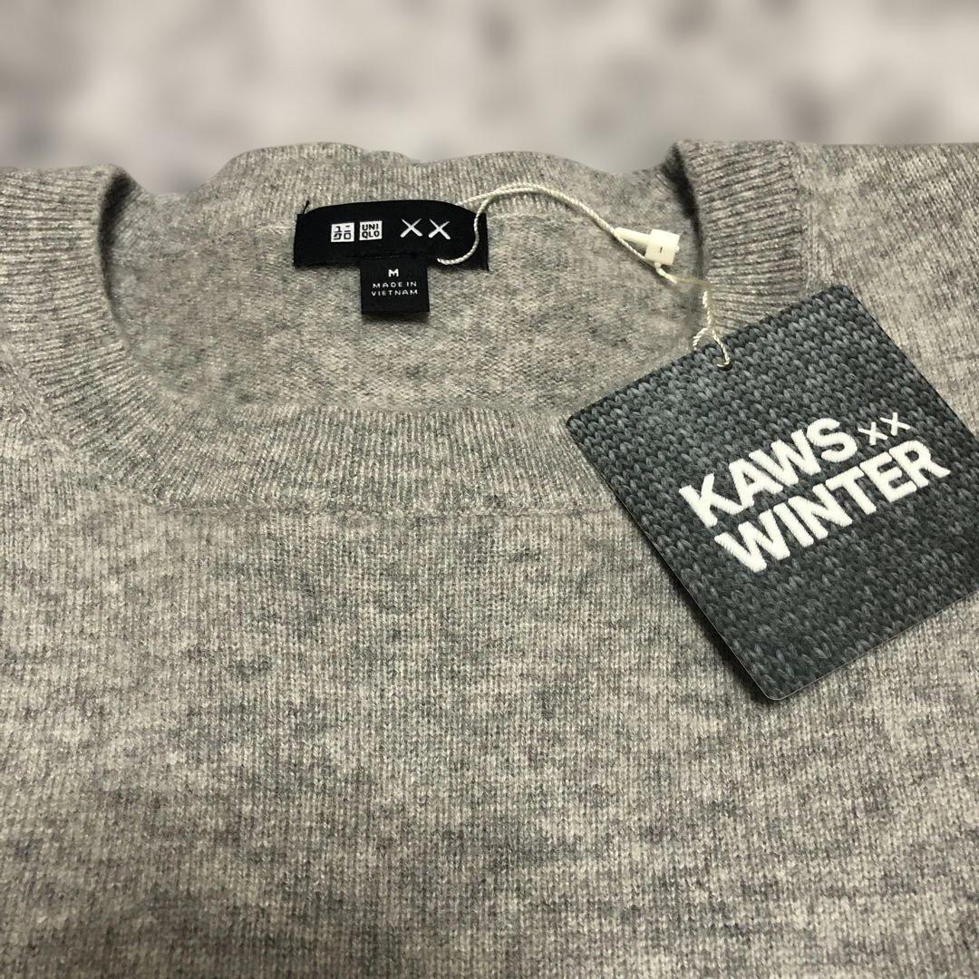 S*t様 ユニクロ　KAWS カシミヤセーター Mサイズ グレー ブラック 2色