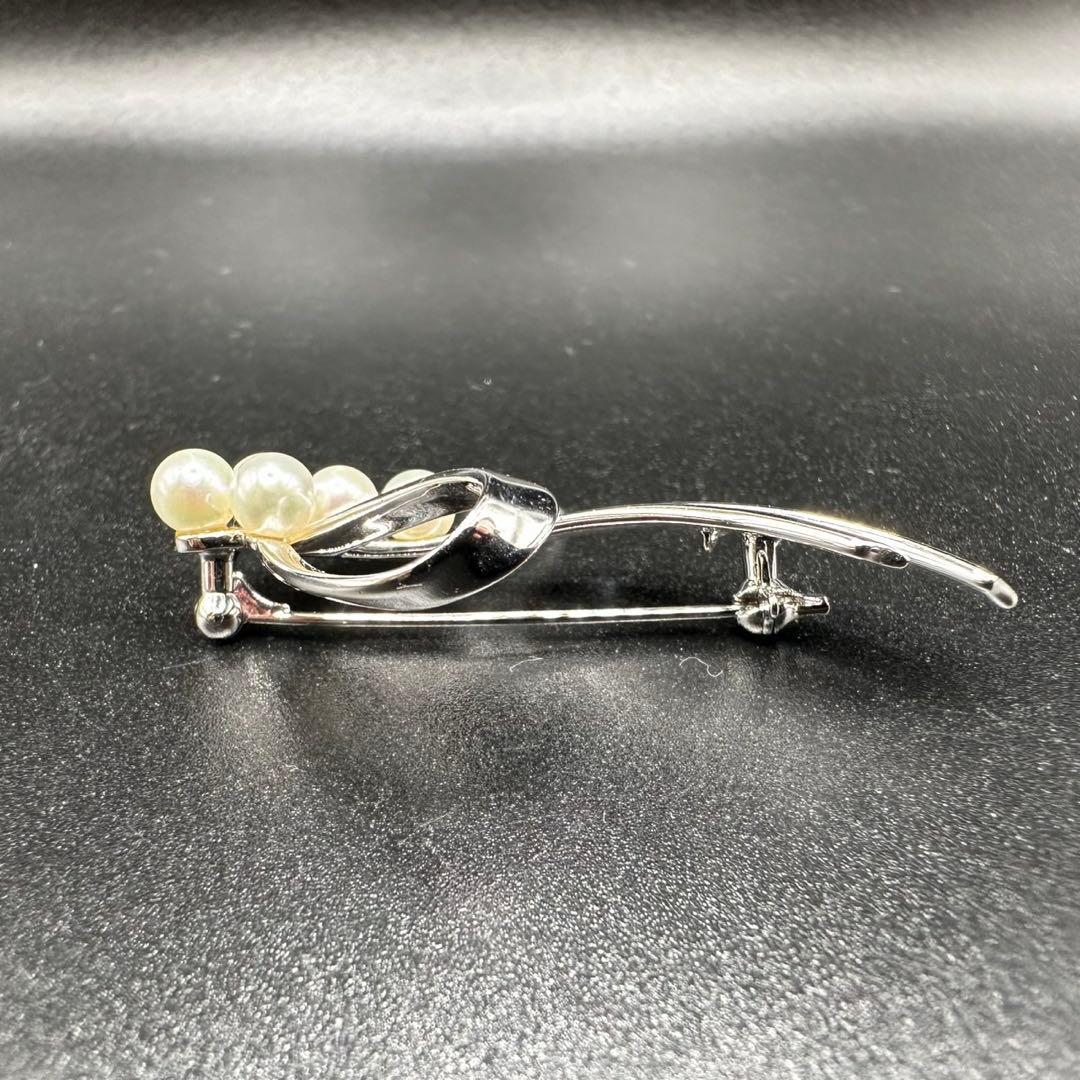 極美品✨　MIKIMOTO ミキモト　パール　ブローチ　ロゴ　希少　1353