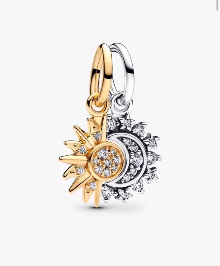 PANDORA 太陽と月のクリスタルチャーム(箱付き)
