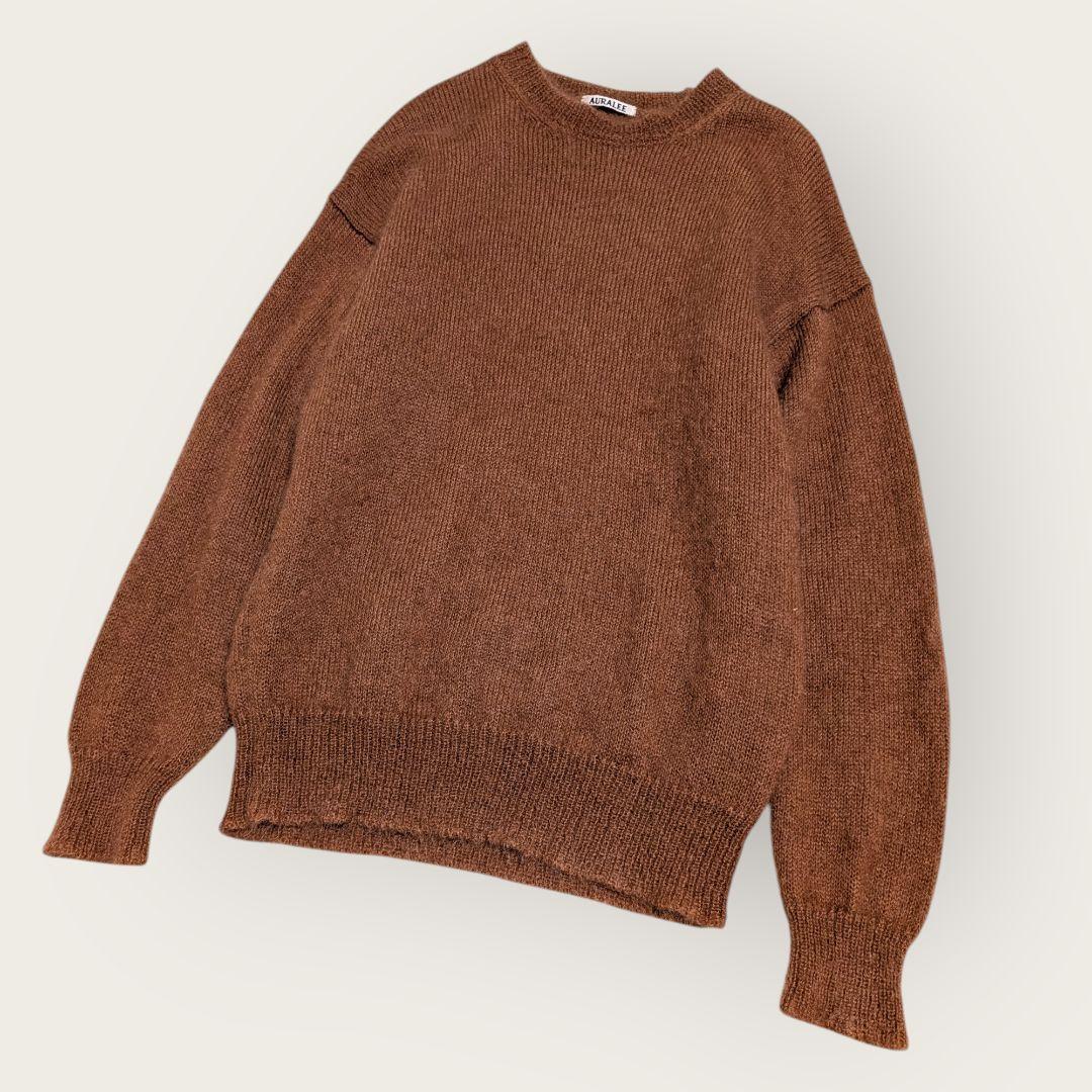 AURALEE　オーラリー　ブラウン　クルーネックニットセーター　サイズ3