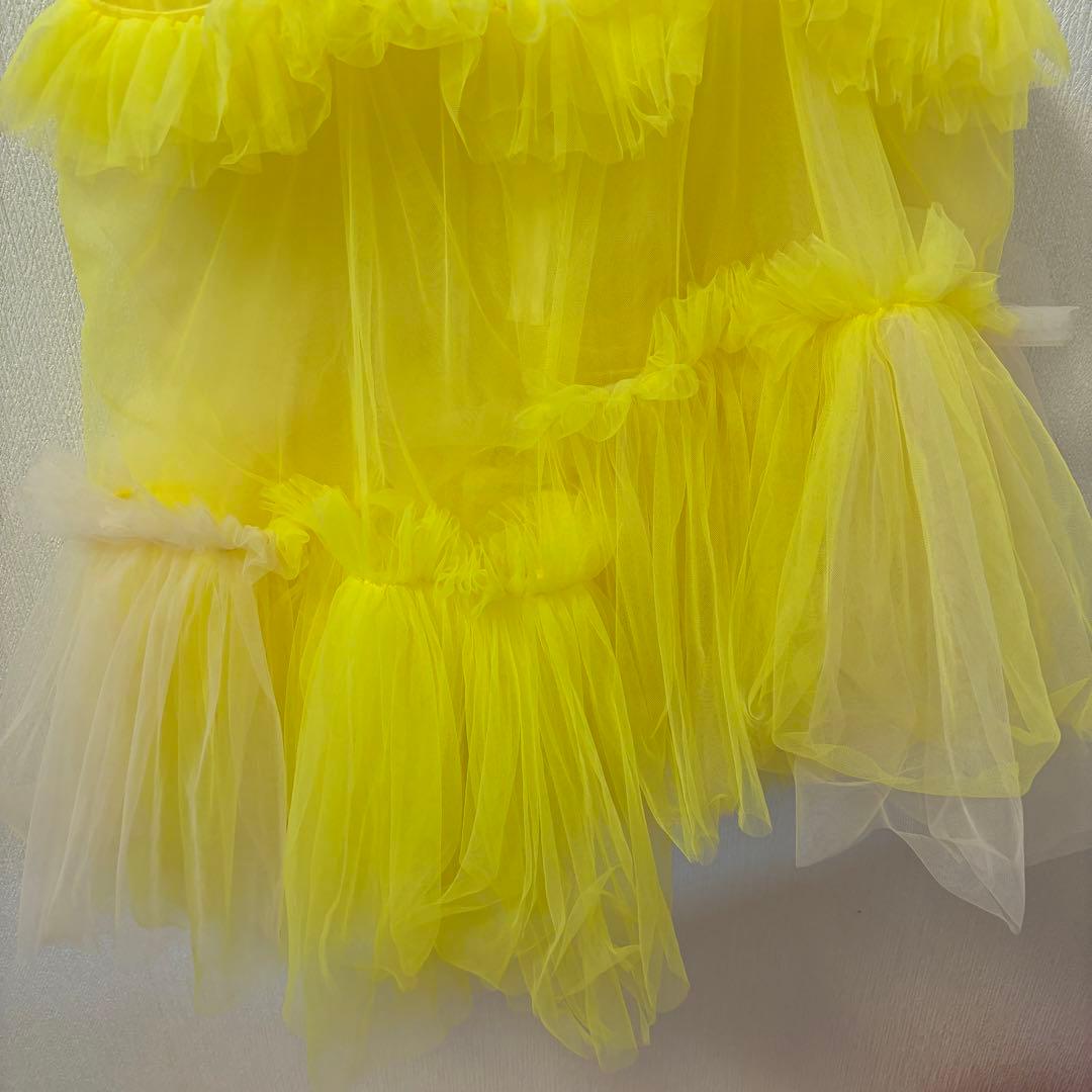 viviano チュール　キャミソール　黄色　ビスチェ アシメトップス　24ss