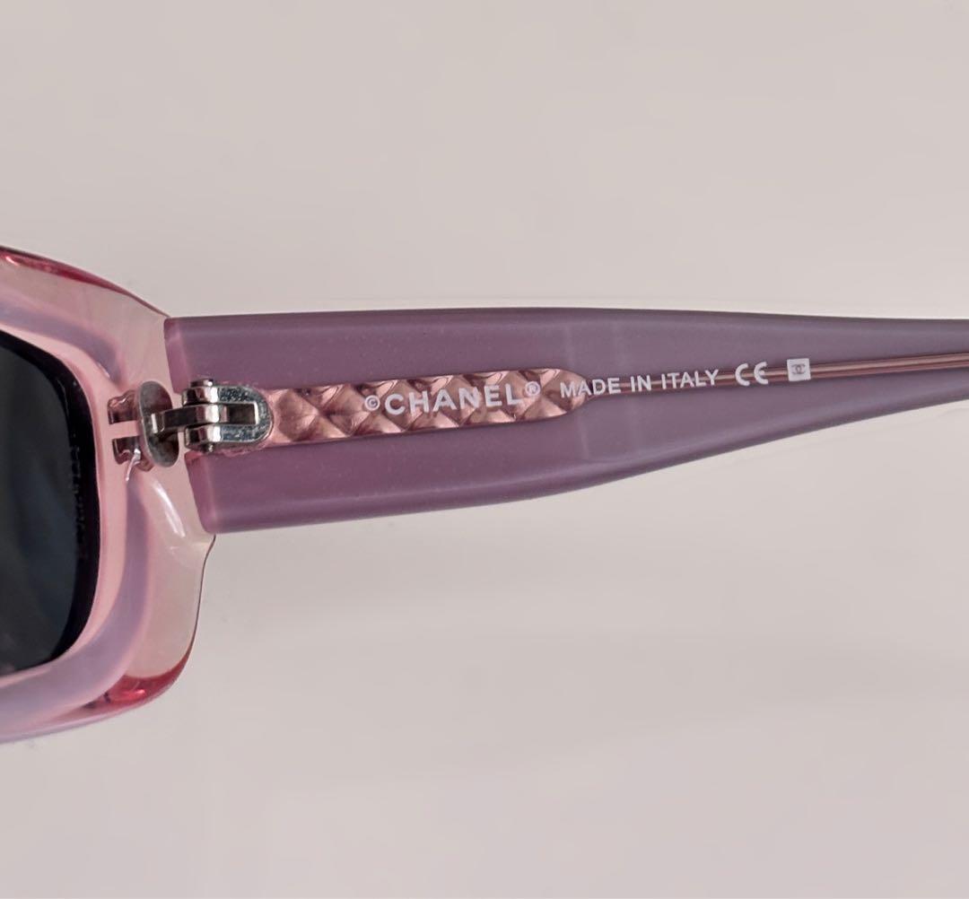 シャネル サングラス ココマーク ラインストーン バイカラー ピンク
