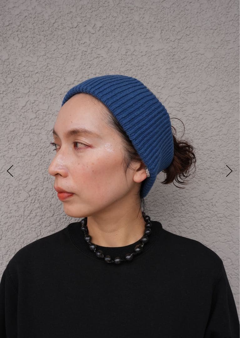 moontreeplanet ニットターバン　ブルー