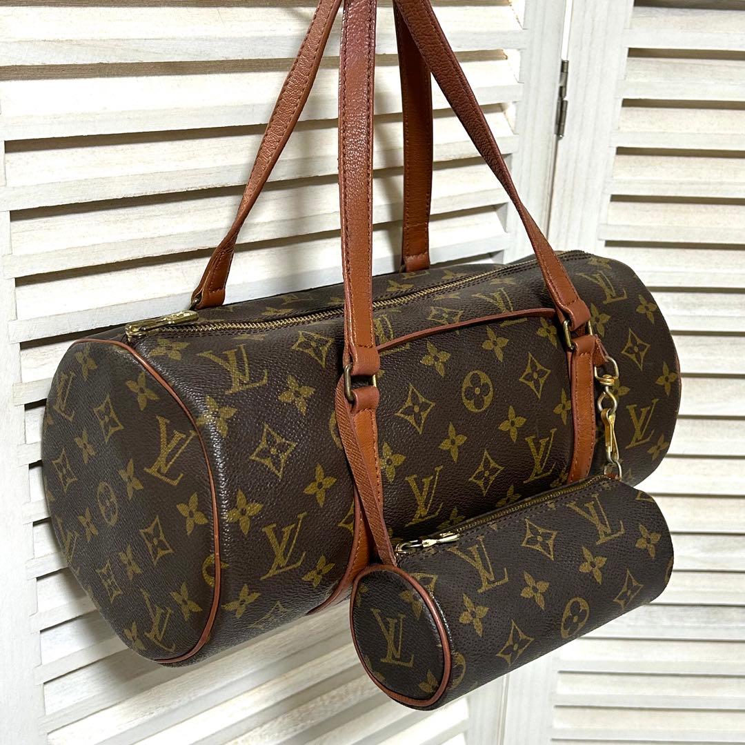 LOUIS VUITTON パピヨン 30 モノグラム ハンドバッグ ポーチ付