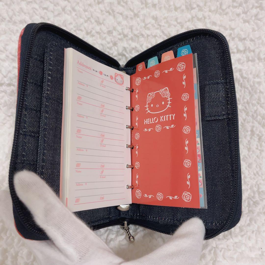 希少　ハローキティ　サンリオ　デニム　手帳　ケース　ポーチ　未使用