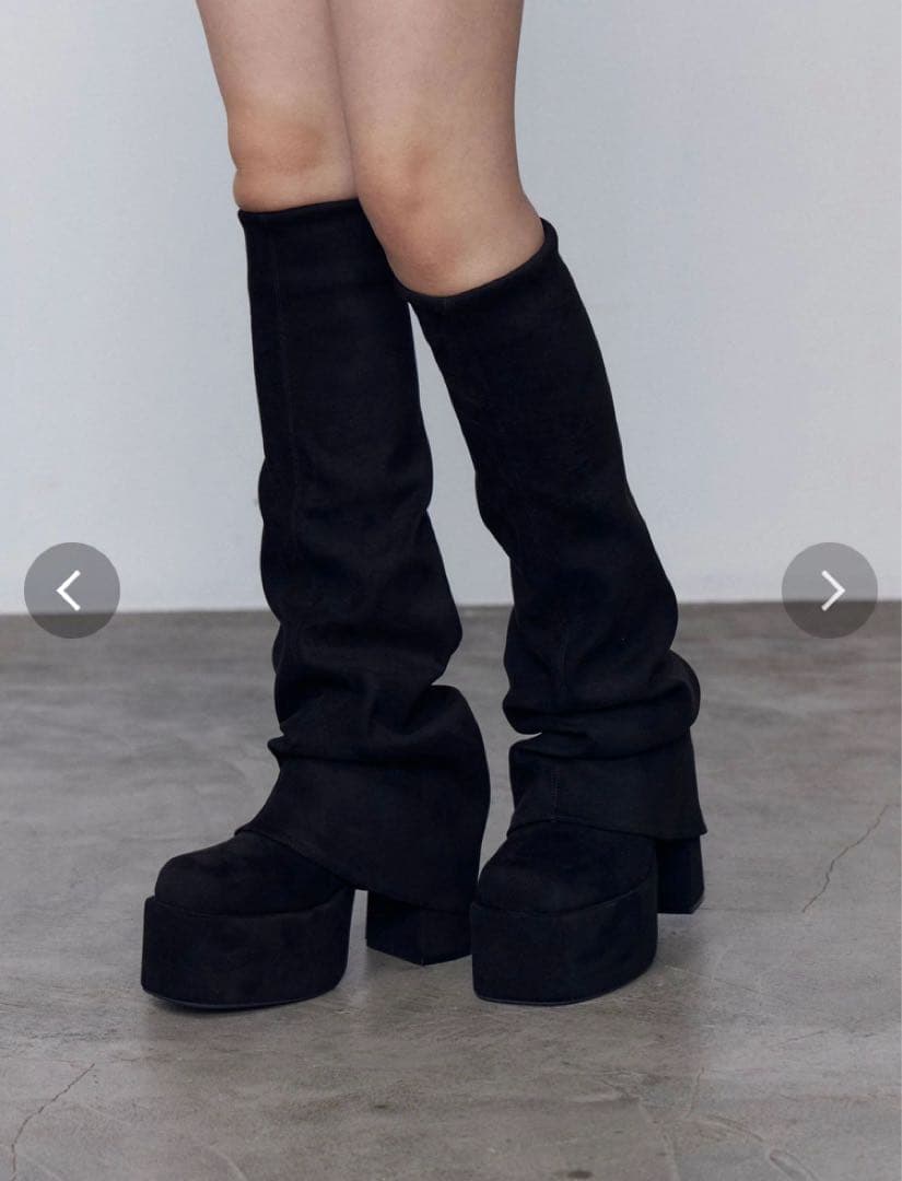 新品 EMODA ルーズフレアカバーブーツ L 黒