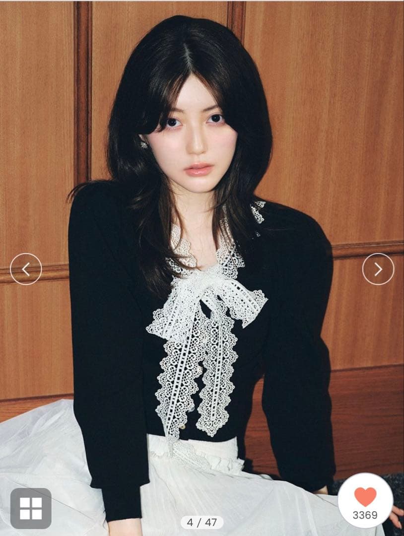 【USAGI ONLINE限定】レースボウタイカーディガン