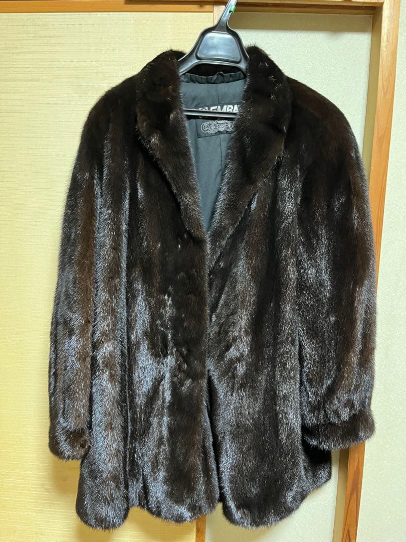 EMBA エンバ　ブラックミンクファーコート　11号　未使用に近い